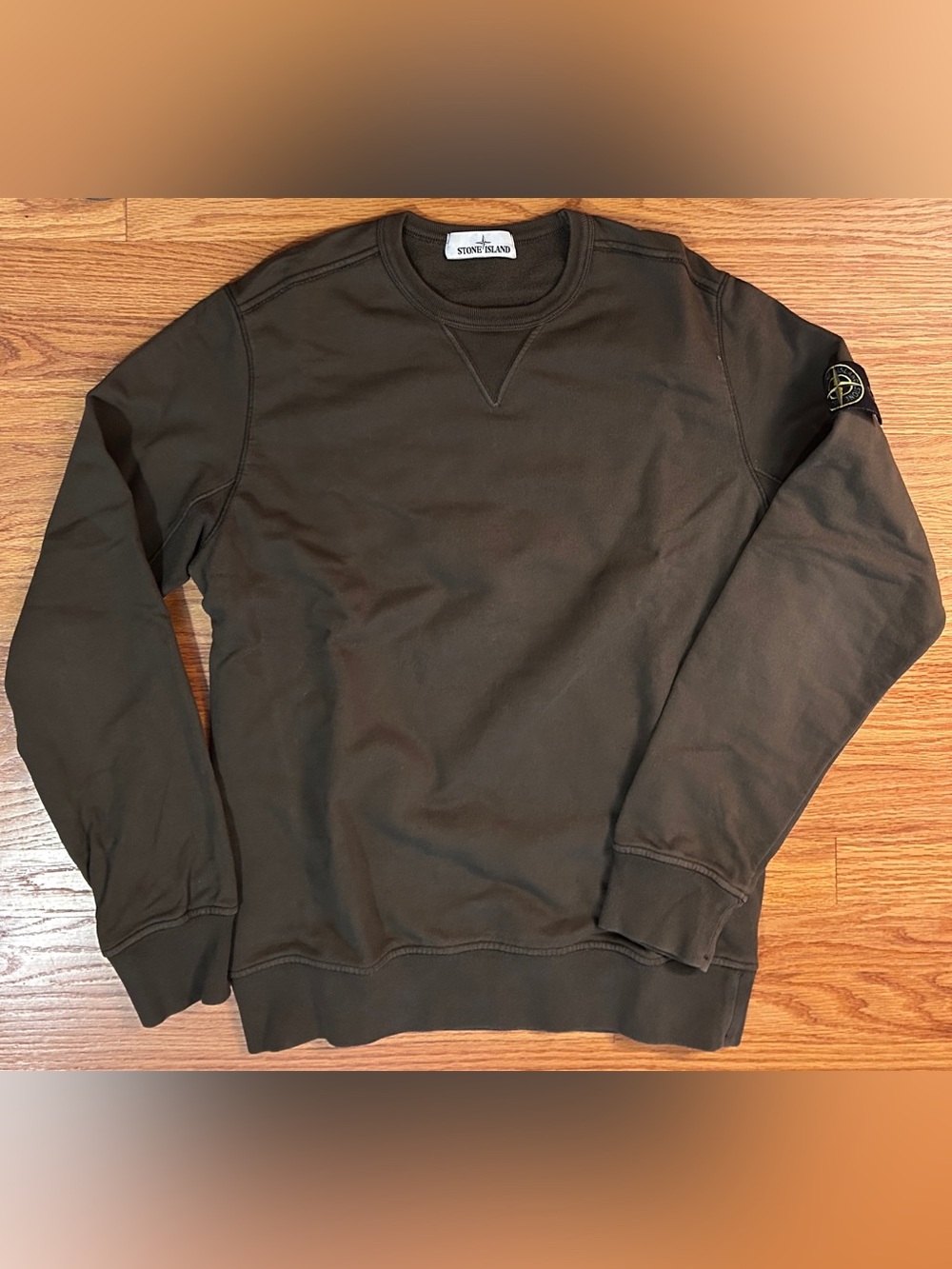 Stone Island Men's Olive Crewneck Sweatshirt - size L